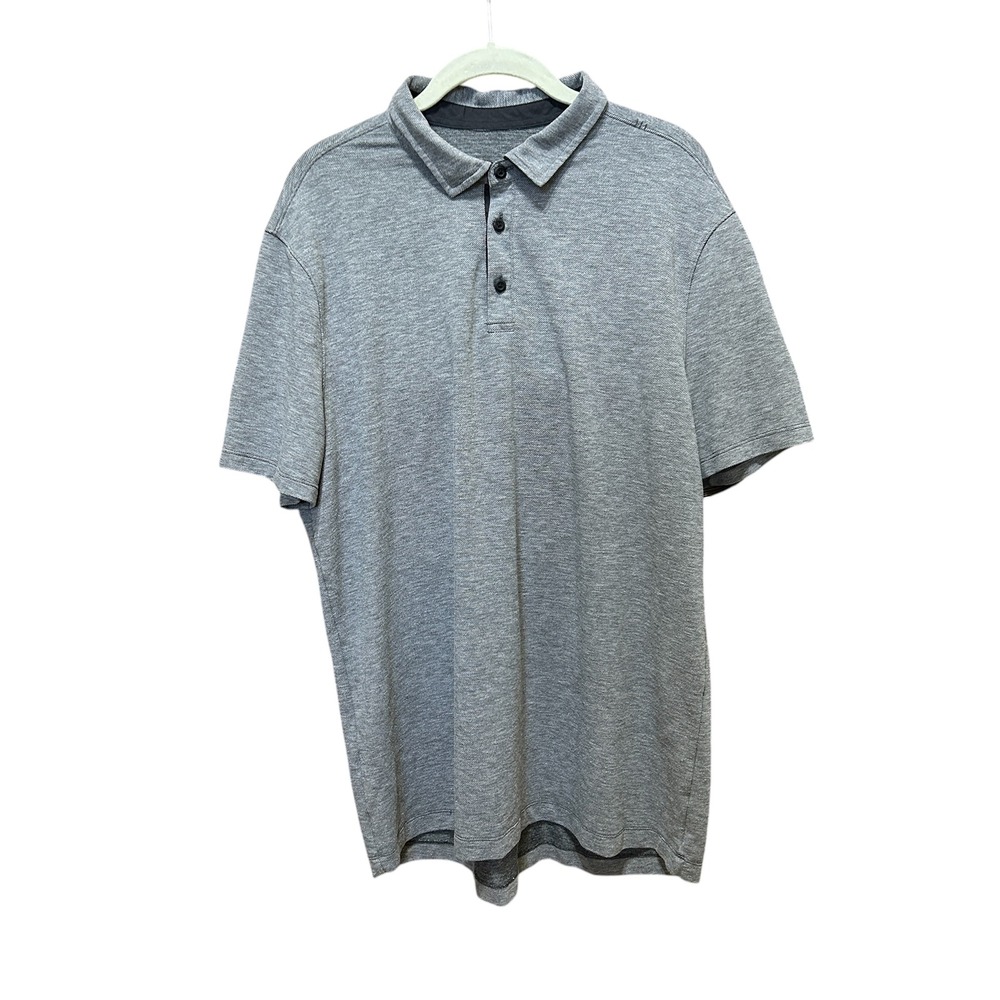 Lululemon Metal Vent Tech Polo Shirt Gray Short Sleeve Men's Size L (No Tag)